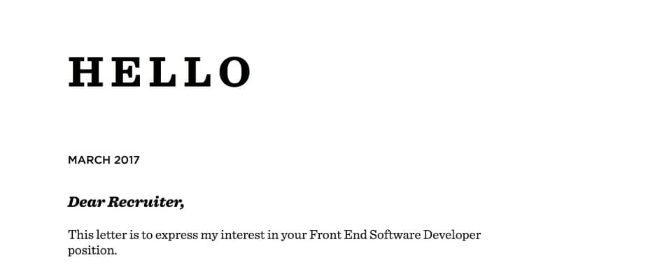 Random Cover Letter Templates